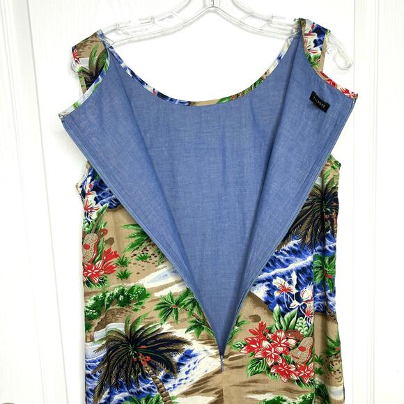 Talbots Wms 6 Sleeveless Hawaiian Tropical Print Shift Dress Resortwear Vacation - Picture 7 of 11